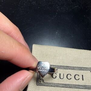 Gucci Silver Heart Emblem Ring